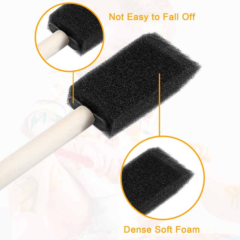 6 Pcs Foam Paint Brushes, Practical Sponge Brushes, Equipped with