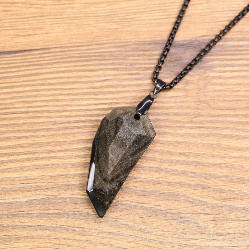 COAI Surfer Necklace Sharpener Pendant, Golden Obsidian, Obsidian