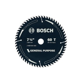Bosch Accessories 1x General Purpose Circular Saw Blade (for Softwood, Hardwood, Ø 184 mm - 7 1/4 inch, 60 Teeth, +2X Reduction Rings Professional Accessories for Circular Saws from Most Brands)