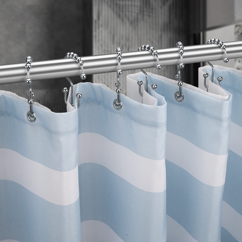 Titanker Shower Curtain Hooks Rings, Rust-Resistant Metal Double Glide Shower