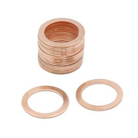 X AUTOHAUX M16 x 21.5mm x 1mm Copper Crush Washers Flat Car Sealing Gaskets Rings 20pcs