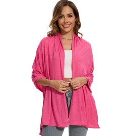 PIQIDIG UPF 50+ Women Travel Scarf Sun Protective Shawl Wrap Summer Swimsuit Beach Cover Up Cooling Blanket Rose red