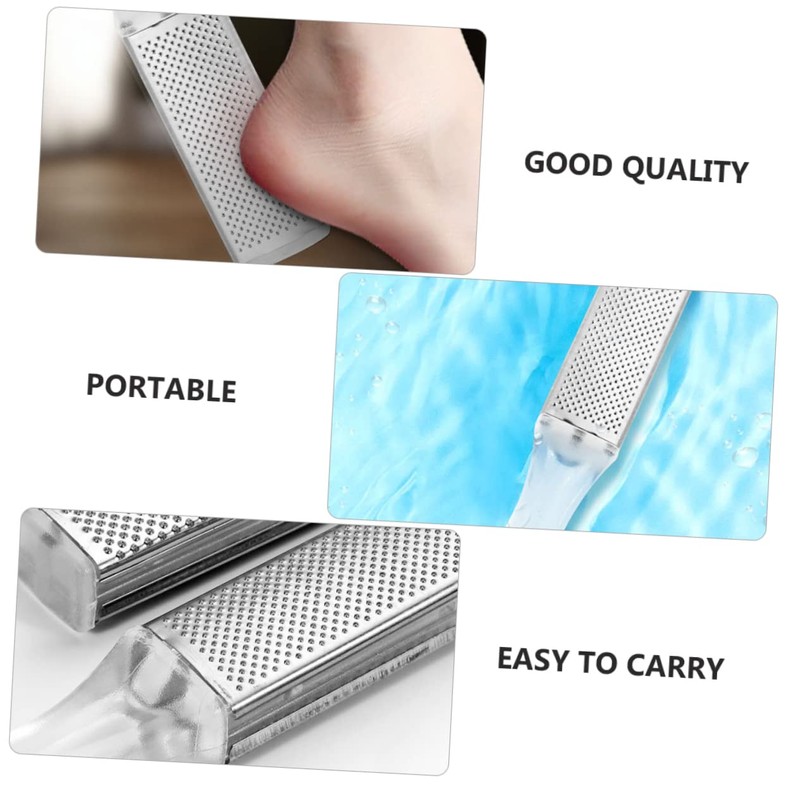 NOLITOY Foot File Double-sided Stainless Steel Callus Remover Grit Tool