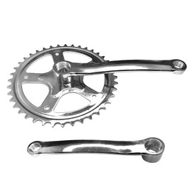 cyclingcolors Bicycle crank set, single speed, 40 teeth with crank 165 mm, single speed, road bike, fixie, retro and vintage