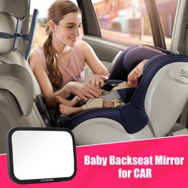 2 Pack Baby Car Mirror Clear Wide View Convex Shatterproof Shake-Proof 2 Pack Easy Install Rear Facing Backseat Mirror for Car Seat Attachment Blind Spot Reduction Distortion-Free View