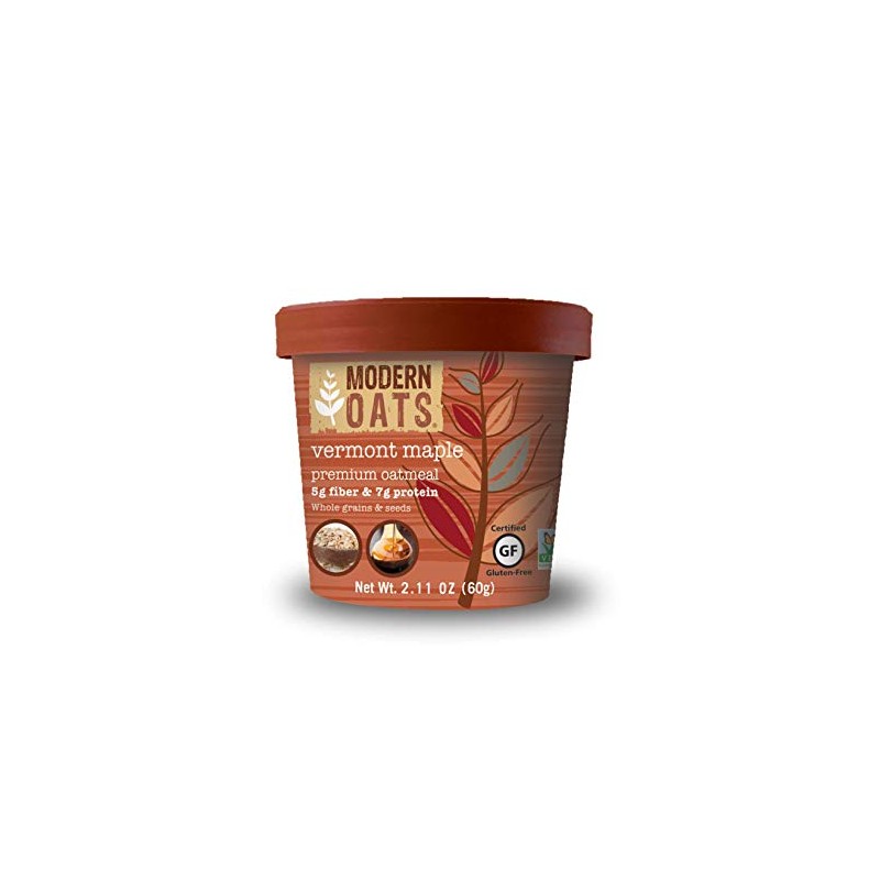Modern Oats Vermont Maple Instant Oatmeal Cups with Lid, Gluten-Free,