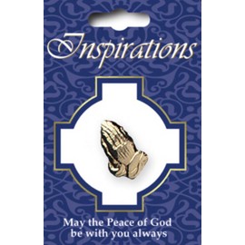 Biblegifts Christian Lapel Pin Badges. Gold Colour Religious Symbols Set of 5 Praying Hands, Dove, Fish, Joy, God Is Love Christian Witness Statement Gifts or Prizes