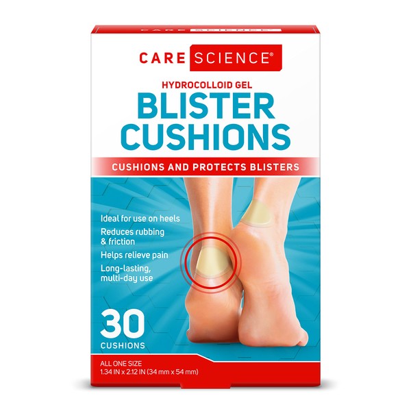 Care Science Hydrocolloid Gel Blister Cushion Bandages, 30 ct | Cushions & Protects Blisters, Long-Lasting
