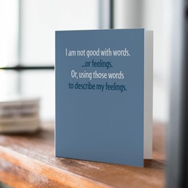 Funny Valentines Day Cards For Him, Funny Valentines Day Card For Her, Happy Valentines Day Card For Husband Wife, Valentines Card For Boyfriend or Girlfriend, Single 4.25 X 5.5 Greeting Card With Envelope, Blank Inside (I am not Good With Words Or …)