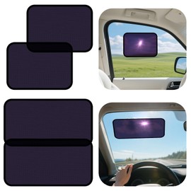 ZATOOTO Static Cling Car Sun Shade for Side Window & Windshield 4 Pack, Expandable Window Shade Sun Blocker Car Windshield Sunshade｜Reinforced Frame｜Anti-Glare｜(2 Pack, 9.84*7 in & 2 Pack, 15.7*7 in)