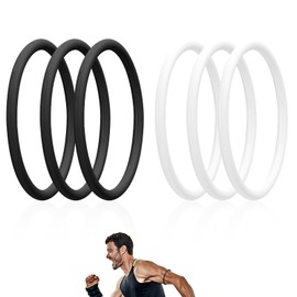 6 Stück Patellasehnen Stützgurt, Silikon Patellaband Stabilisator Patella-Kniebandage für Männer und Frauen Laufen Basketball Sport Fußball Wandern Pullover Volleyball (Schwarz, Weiß)