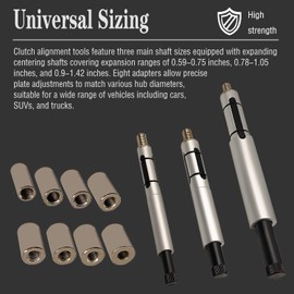 JEUCLEL 11PCS Universal Clutch Alignment Tool Kit, Heavy Duty Metric Clutch Plate Alignment Tools with 3 Spindles, Clutch Centering Tool Set for Clutch Disc Alignment, Flywheel Pilot Hole Tool