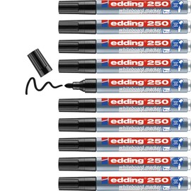 Edding 250 Drywipe Marker Bullet Tip 1.5-3mm Line Black Ref 250/001 [Pack of 10]