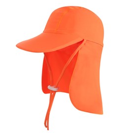 Kids Beach Sun Hat with Neck Flap UPF 50+ Summer Swim Cap with Adjustable Chin Legionnaires Hat Sun Protection Beach Hat Soft Neck Protection Sun Visor Baseball Cap for Travel Holiday Seaside