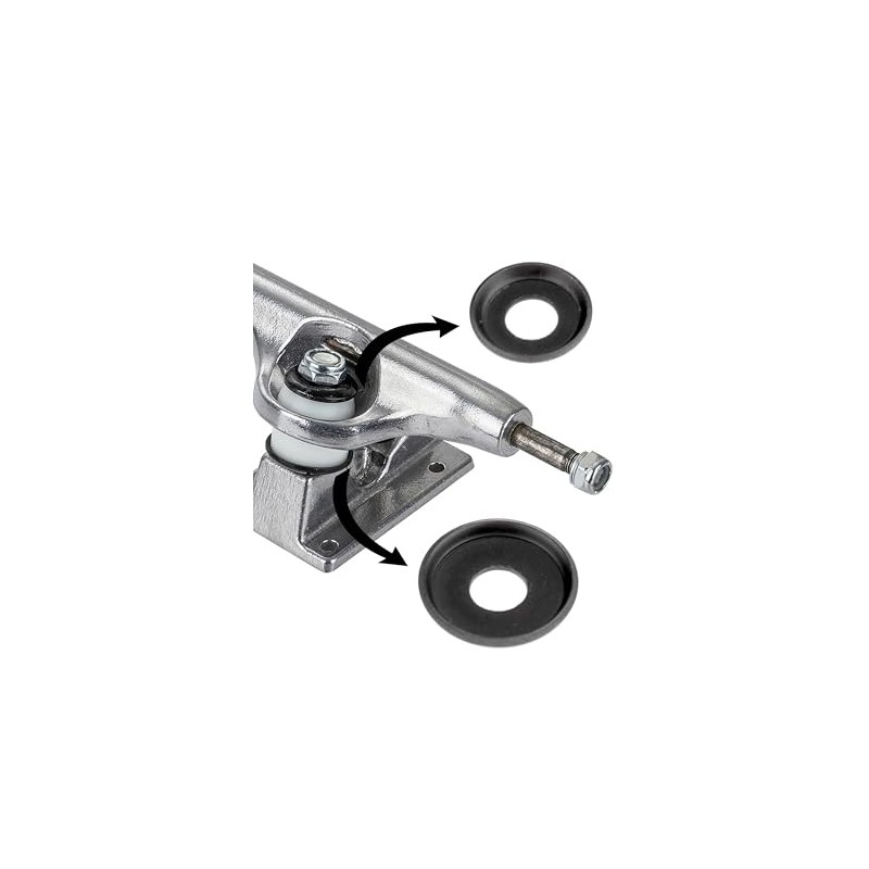 OMG! Skateboard Truck Cup Washer, Black, Pack of 2 (S)