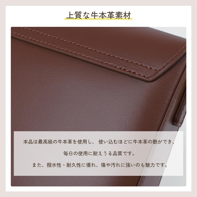 MFFOR Women's Shoulder Bag, Genuine Leather, 2-Way with 2 Straps,