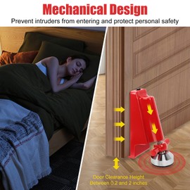 Portable Alarm Door Stopper,80dB Door Stop Alarm,Anti-Theft Security Alarm Door Stoppers for Bottom of Door,Portable Door Lock for Travel, Security Jammer Stopper for Women,Personal Protection