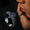 Yocoyee Retro Eagle Ring Thai Silver Feather Hawk Falcon Adjustable