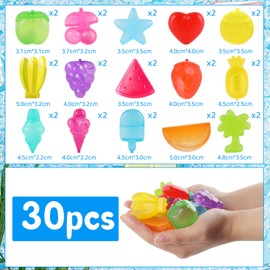 Reusable Ice Cube Tray, SilverChry Fruit Ice Cubes, Plastic, Reusable Ice Cubes, Animal Mould, Ice Cube Tray for Party Drinks, Ice Compresses on the Face (Fruit)