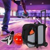 GOBUROS Single Ball Roller Bowling Bag with Wheels and Retractable