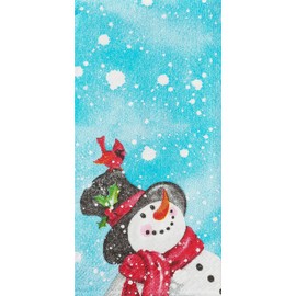 10 Handkerchiefs Snowman in Winter 22 x 21 cm