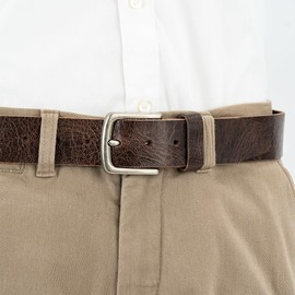 LINDENMANN Men's Buffalo Leather Belt 40 mm Brown, dark brown