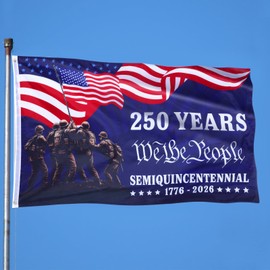 Hillsuren 250th Anniversary Flag Double Sided 3 x 5 ft Anniversary United States Semiquincentennial Grommet Independence Day 4th of July Patriot Outdoor Garden Banner(National Flag)