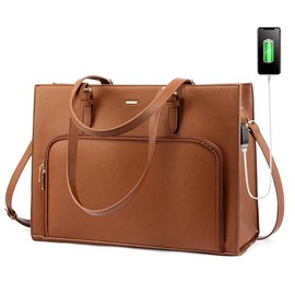 LOVEVOOK Laptop Bag for Women 15.6 inch Waterproof Work Tote Bag Briefcase with USB Charging Port PU Leather Computer Handbag Shoulder Bag Large Professional Teacher Bag for Travel Business School - Color: Black