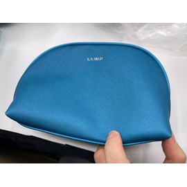La Mer blue Makeup Cosmetics Bag, Travel Toiletry Pouch Case