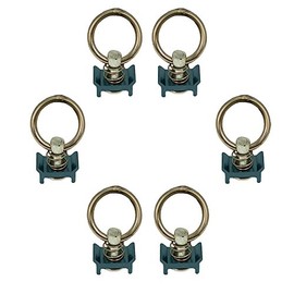 Pit Posse L Track Stud Ring (6 Pack) Detachable Tie Down S Track Hook Ring for Trucks, Utility Enclosed Trailers, RV, SUV - Quick Disconnect - Rust Free Aluminum - 4000 lbs Pull Strength (Blue)