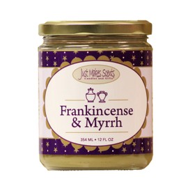 Frankincense & Myrrh Scented Blended Soy Candle, Hand Poured in The USA by Just Makes Scents (12 oz)