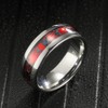 NUNCAD 8mm Black Spider Rings for Men Women Red Opal