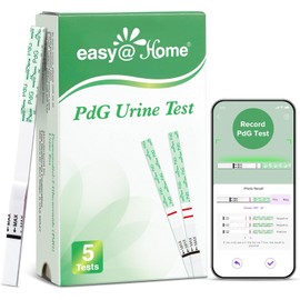 Easy@Home PdG Test Strips – At-Home Progesterone Urine Tests for Ovulation Tracking with Premom App – Fertility Support for Women – 5 Pack 