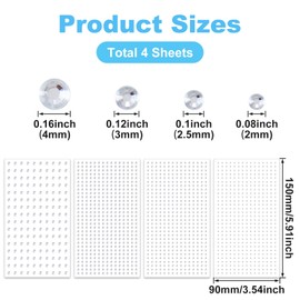 OIIKI 4 Sheets Mini Gems Stickers for Nose, Ear, Eyes, Face Jewels Stick on, Adhesive Rhinestone Makeup for Festivals, Parties, Daily Use for Women, Girls (2mm, 2.5mm, 3mm, 4mm, Silver)