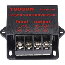 DC 24V to 12V 10A Step-Down Converter, 120W Buck Voltage Regulator, Power Reducer for Car, Truck, RV Electronics, Compact Transformer Module - DC 24V to 12V 10A Converter
