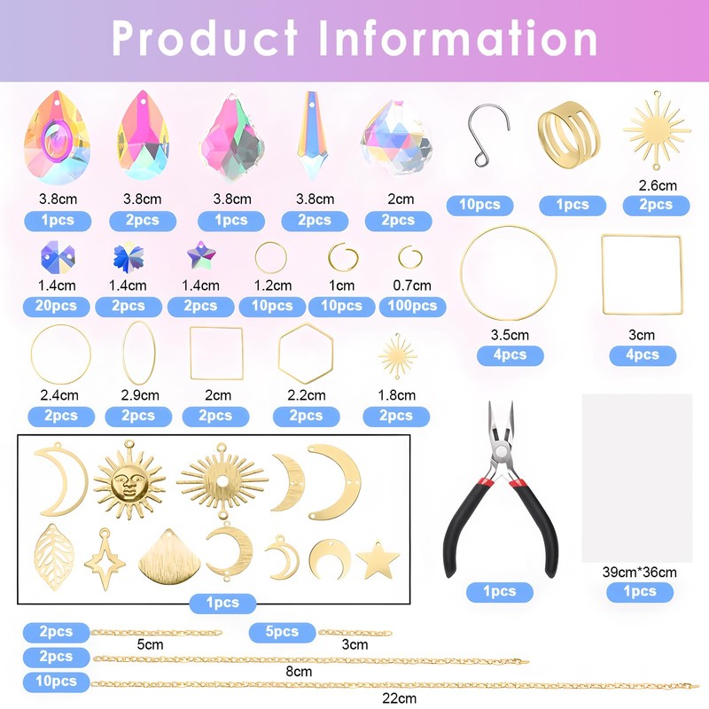 Viicoor Crystal Sun Catcher DIY Kit 200 Pieces Window and