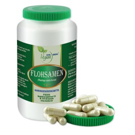 VITA IDEAL Vegan® psyllium seeds - 120 capsules - Plantago indica - daily serving 1100 mg psyllium husks pure powder. Natural, vegetable and without additives, original from Vitaideal