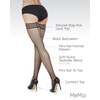 MeMoi Women's Backseam Fishnet Thigh High Stockings Black/Black Medium/Large