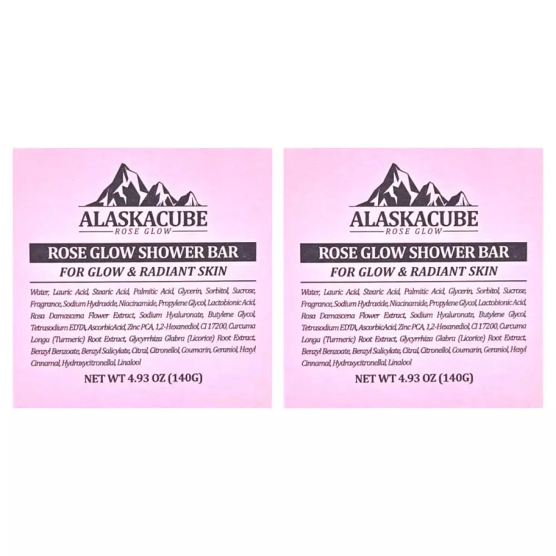 Alaska Cube 알래스카큐브 로즈 글로우 샤워 바 140g 2개 Alaska