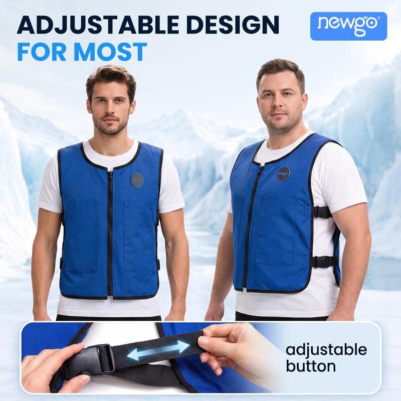 NEWGO Cooling Vest for Men& Women, 4 PCS Ice Packs