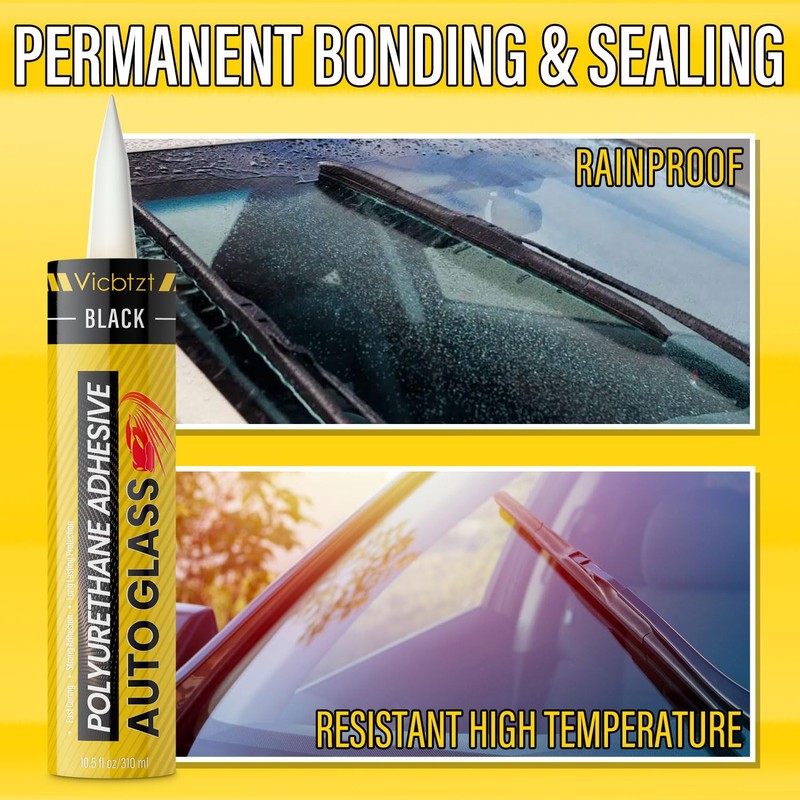 Polyurethane Windshield Sealant, High Bond Strength Windshield Adhesive Black with