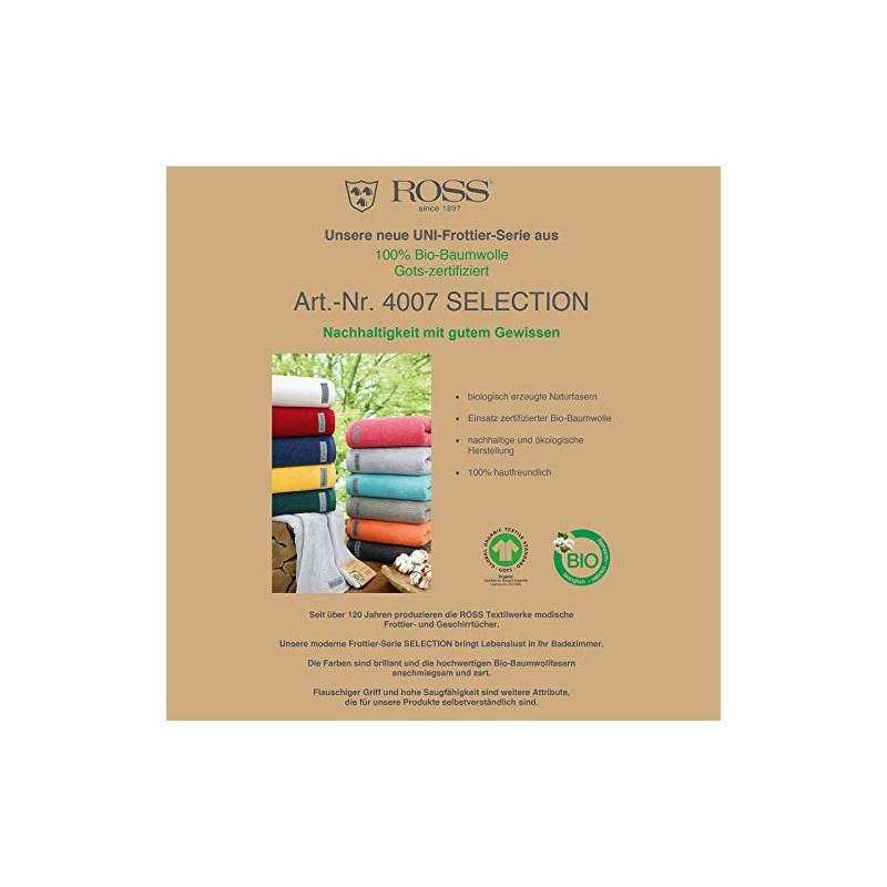 Ross Organic Cotton Hand Towel Selection Turquoise 50 x 100