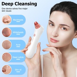 Blackhead Remover Pore Vacuum, Pore Extractor & Blackhead Removal Tools. Features 3 Adjustable Modes and 4 Probes for Removing blackheads, Whiteheads, and Acne. Deeply Cleans The Skin