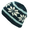 LOUDelephant Knitted Wool Hat, Snowflake Dark Teal