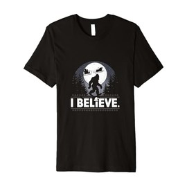 Funny Bigfoot I Believe Sasquatch Christmas Premium T-Shirt