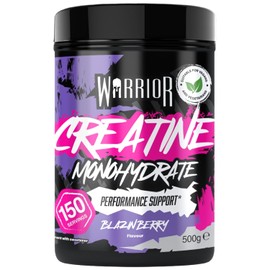 Warrior Creatine Monohydrate Powder 500 g (166 Servings) - Pure Creatine Monohydrate, Creatine Monohydrate Powder for Muscle Building & Strength, Micronised Creatine Powder, Vegan - Blazin Berry