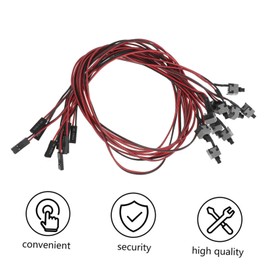 Gadpiparty ATX Computer Power Button Cable for Desktop PC 10PCS Power Reset Cord LED Indicator for Home Office Use Compatible ATX Cases