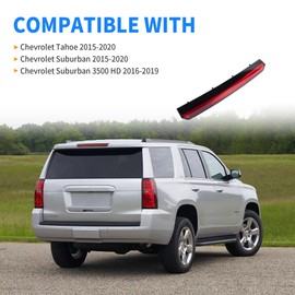 3rd Brake Light Full LED Rear Center Waterproof High Mount Stop Light 3rd Lamp Compatible with Chevy Tahoe Suburban 3500HD 2015 2016 2017 2018 2019 2020 Repalces 923-116 22783104