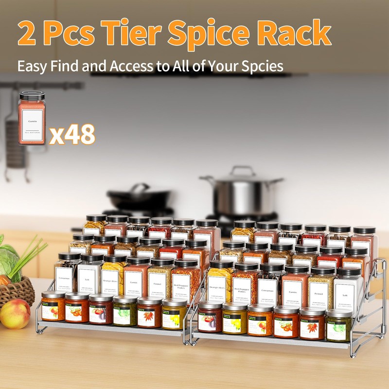 BOIVSHI 4 Tier Spice Rack Organizer for Cabinet, Spice Rack