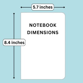 RICCO BELLO Classic College Ruled Notebook | Faux Leather Hardcover Lined Writing Journal for Work, Home, School | 192 Lined Pages, 5.7 x 8.4-Inches (Black Moon & Stars)